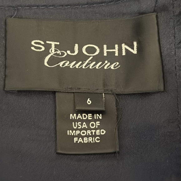 St. John Couture Silk & Satin Pencil Skirt in Marine - Size 6 - Picture 3 of 6